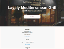 Tablet Screenshot of layalymediterraneangrill.com